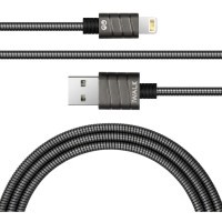 iWalk Stainles Steel Spring Wire lightning 2.4A cable Grey